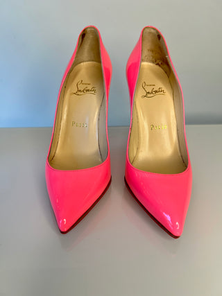 Christian Louboutin Pigalle Follies 100 Shocking Pink Patent Leather Heels 36 UK3