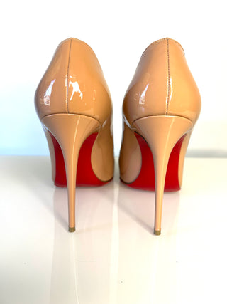 Christian Louboutin Kate 100mm Nude Patent Leather Heels – EU 38.5/ UK 5.5