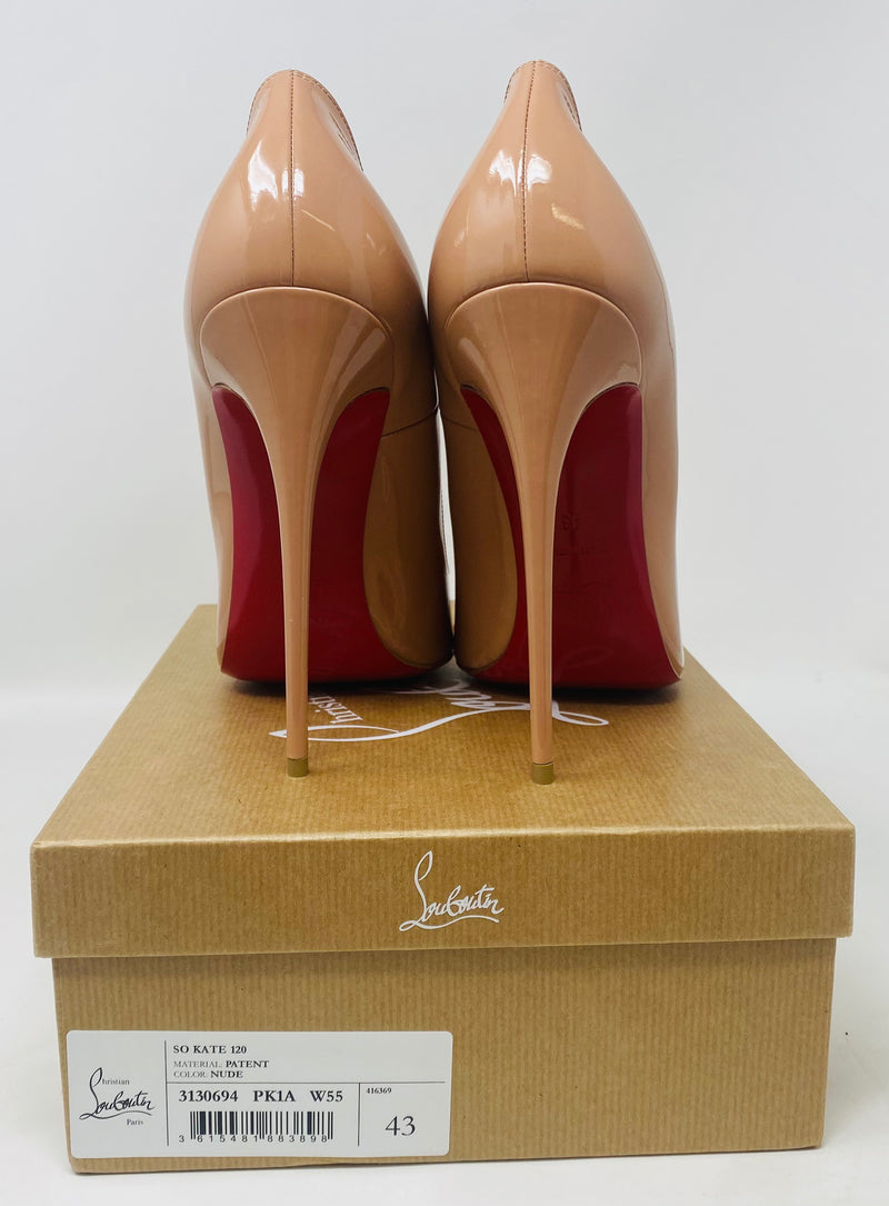 So Kate 120 Nude Patent Leather Heels 43 UK10