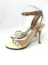 Valentino Garavani Rockstud Bone Patent Leather Sandals 38.5 UK5.5