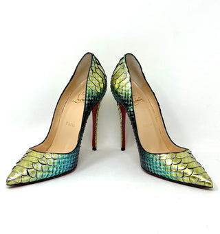 Christian Louboutin Metallic Mermaid Python Leather Heels