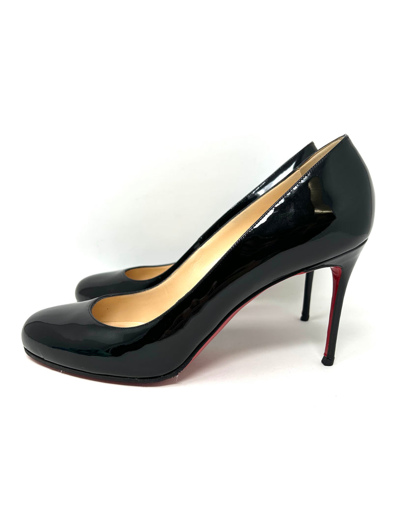 Christian Louboutin Simple Pump 70 Black Patent Leather Heels 41