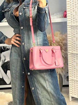 Prada Galleria Small Pink Saffiano Leather Tote Bag