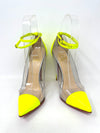 Christian Louboutin Un Bout 120 Yellow Patent Leather & PVC Heels but very small fit 37