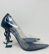 Transparent Saint Opyum 110 with Black Patent Leather Heels 38 UK5