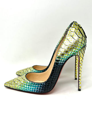 Christian Louboutin Metallic Mermaid Python Leather Heels