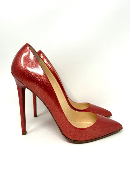 Christian Louboutin Pigalle Red Patent Shimmer Pumps 