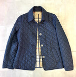 Burberry Brit Navy Blue Diamond Quilted Button Front Jacket