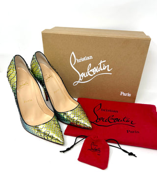 Christian Louboutin Metallic Mermaid Python Leather Heels