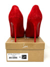 Christian Louboutin Red Suede Golden Spike Heels
