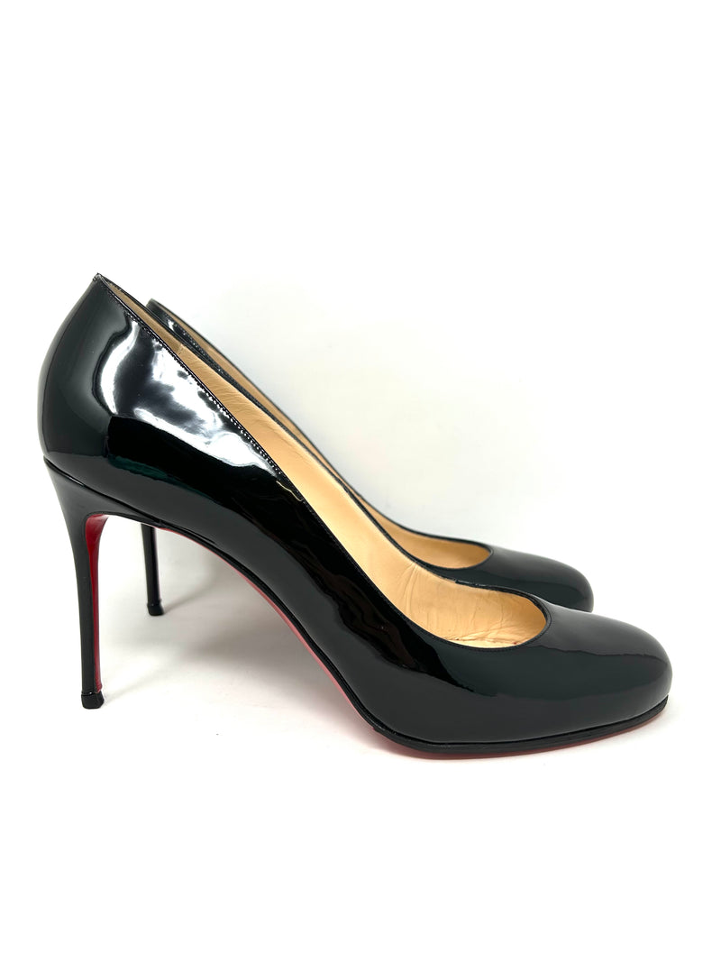 Christian Louboutin Simple Pump 70 Black Patent Leather Heels 41