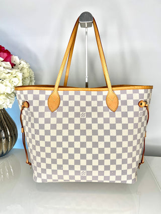 Louis Vuitton Preloved Neverfull MM Damier Azur Tote Bag