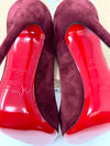 Christian Louboutin Dark Red Suede Pump Heels