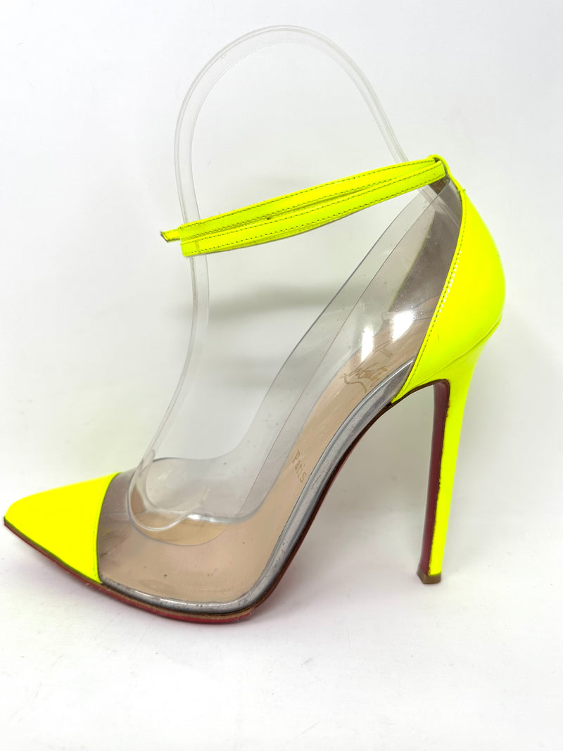 Neon yellow online clear heels