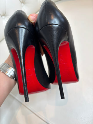 Christian Louboutin So Kate 120 Black Kid Leather Heels 38 UK5