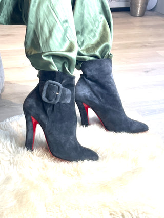 Christian Louboutin Dark Grey Suede Ankle boots 40.5 UK7.5
