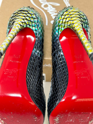 Christian Louboutin Metallic Mermaid Python Leather Heels