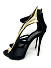 Giuseppe Zanotti Black Suede Sandals With Golden Accessory 35 UK 2