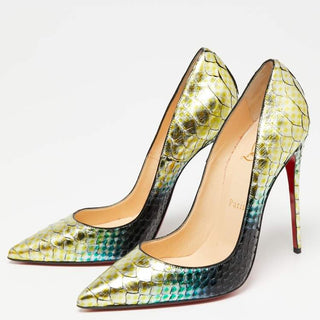 Christian Louboutin Metallic Mermaid Python Leather Heels