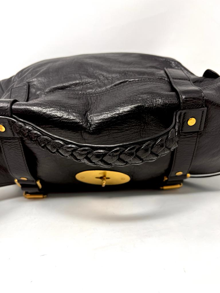 Alexa black soft buffalo leather bag