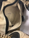 Gucci Soho Medium Black Grained Leather Gold Chain Tote Bag