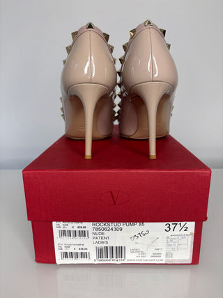 Valentino Garavani Rockstud Nude Patent Pumps Heels 37.5 UK4.5