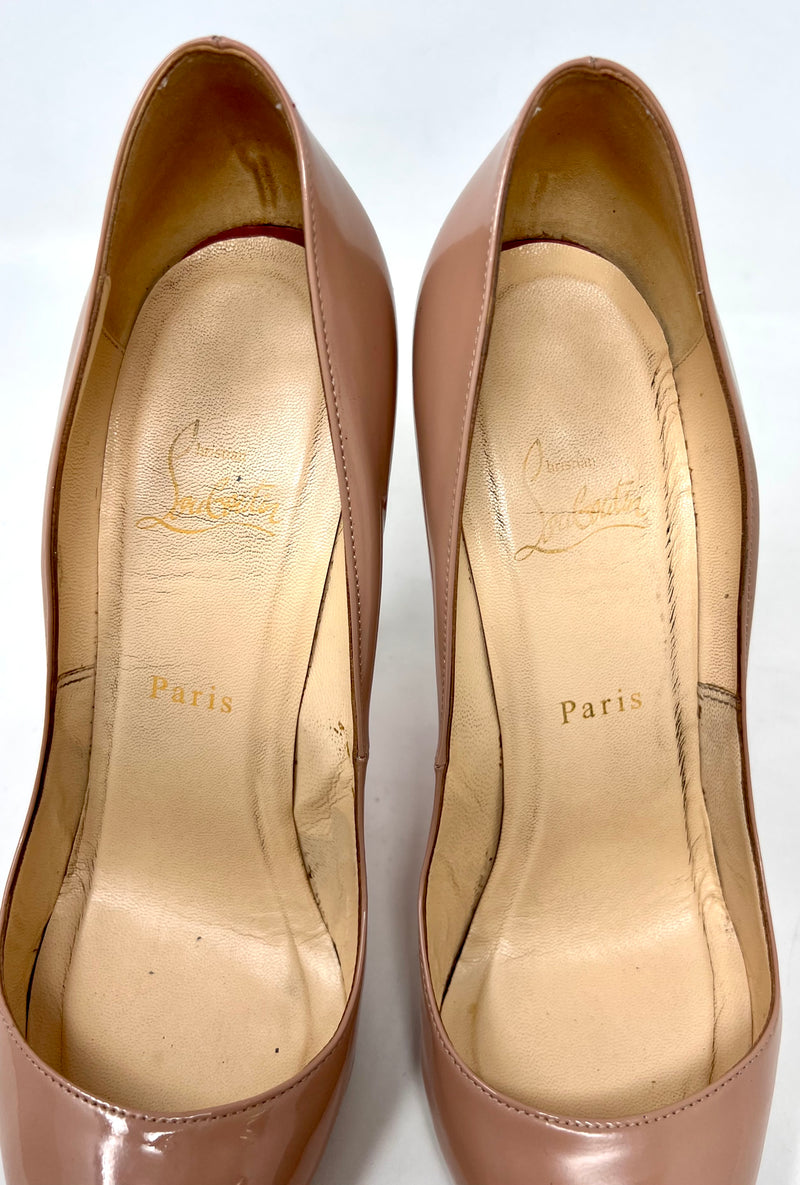 Christian Louboutin Pigalle 120 Patent Calf Nude