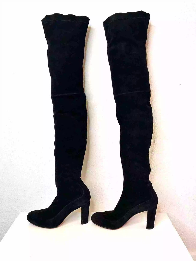 Christian Louboutin Kiss Me Gena 85 Black Suede Over-The-Knee Boots 39 UK 6