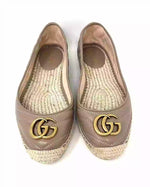 Gucci Nappa Charlotte Porcelain Rose Quilted Leather Espadrille Pumps 37.5 UK 4.5