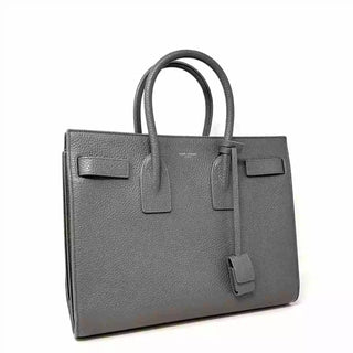 Saint Laurent Sac De Jour Small Grained Grey Leather Top Handle Handbag