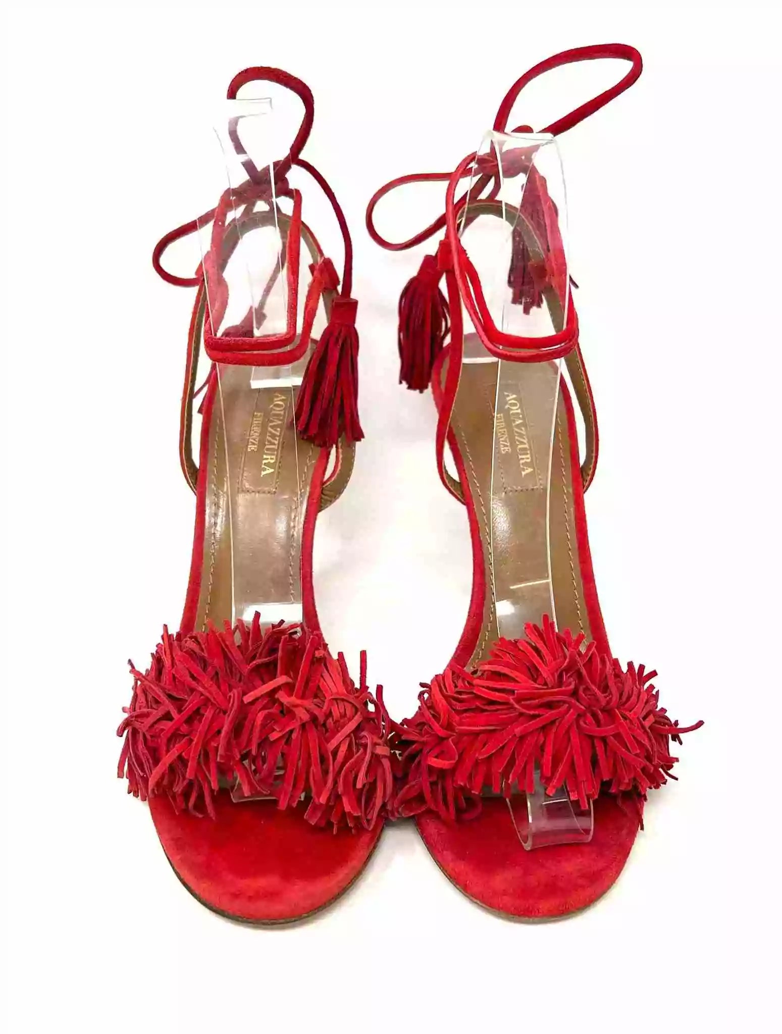 Red tassel sandals discount
