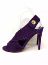 Louis Vuitton Purple Suede Perforated Open Toe Sandals 36.5 UK 3.5