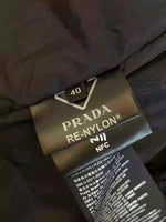 Prada Re-Nylon Black Recycled Nylon Down Belted Puffer Jacket IT 40 UK 8