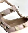 Valentino Garavani Rockstud 100 T-Bar Champagne Patent Studded Heels 37.5 UK 4.5