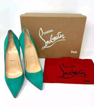 Christian Louboutin So Kate 120 Mint Suede Leather Pump Heels 38 UK 5