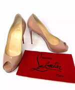 Christian Louboutin New Very Prive 120 Nude Patent Platform Heels 39.5 UK 6.5