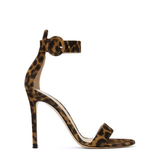 Gianvito Rossi Portofino Leopard Print Sandal Heels 37 UK 4