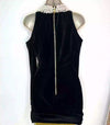 Balmain Pearl And Crystal Embellished Cut Out Shoulder Velvet Mini Dress 38 UK 10