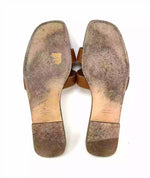 Hermes Oran Brown Leather H Cut Flat Slide Sandals 42 UK 9