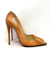 Christian Louboutin So Kate 120 Watersnake Rocaille Orange Pump Heels 38 UK 5