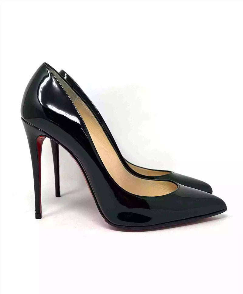Christian Louboutin Pigalle Follies 100 Black Patent Leather Pump Heels 38 UK 5