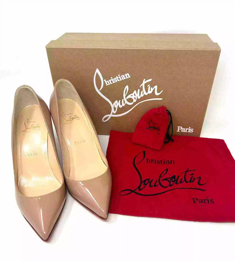 Christian Louboutin Pigalle 85 Nude Patent Leather Pump Heels 36 UK 3