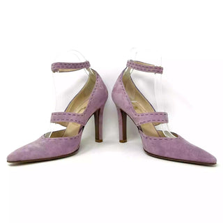 Christian Dior Violet Suede Leather Stitching Detail Strap Heels 36 UK 3