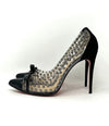 Christian Louboutin Bille Et Boule Black Suede Studded PVC Heels 39.5 UK 6.5 - High Heel Hierarchy