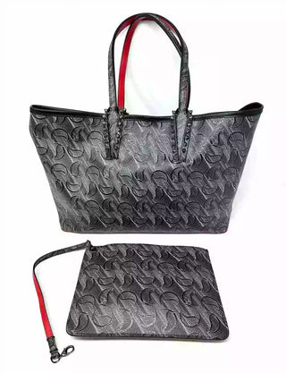 Christian Louboutin Cabata Monogram Small Black Tote Bag