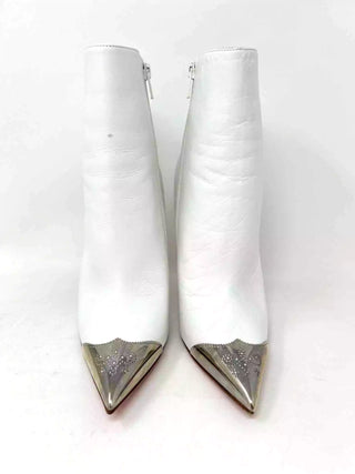 Christian Louboutin Calamijane Booty 120 White Leather Ankle Boots 38 UK 5