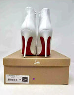 Christian Louboutin Calamijane Booty 120 White Leather Ankle Boots 38 UK 5