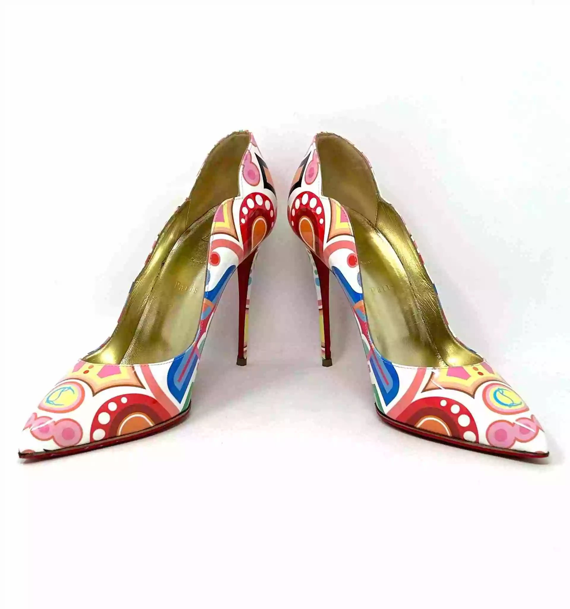 Christian Louboutin Hot Chick 100 Patent Tivoli Multicolor Pump