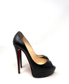 Christian Louboutin Lady Peep 150 Black Leather Platform Heels 40 UK 7 - High Heel Hierarchy
