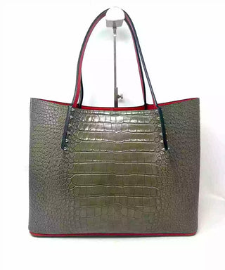 Christian Louboutin Cabarock Crocodile Khaki Leather Tote Bag